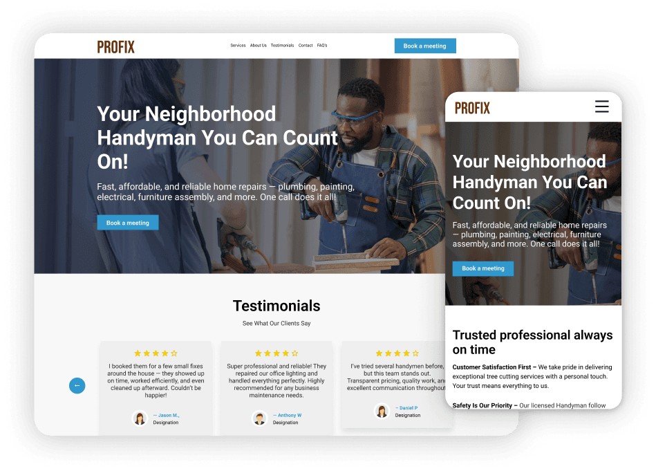 Instant website ready to go